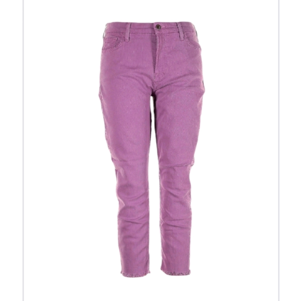 NWT Jen7 7 For all Mankind Purple Cropped Slim Fray Hem Jeans Enhance Me